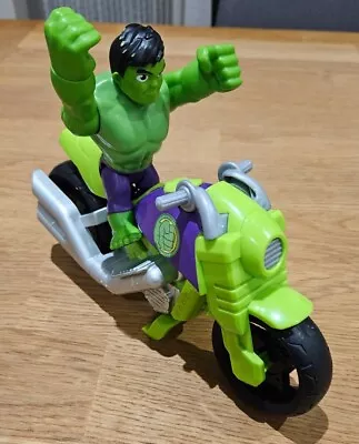 Buy Playskool Heroes Marvel Super Hero Adventures Hulk With Motorcycle Hasbro • 6£