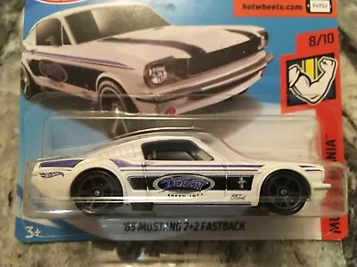 Buy Hot Wheels - 2019 Issue '65 Mustang 2+2 Fastback [ White ] Mint On Short Card • 5.95£