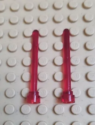 Buy Lego  Vintage Space 3957 Antenna 1x4 Round Top TRANS RED X2 • 6£