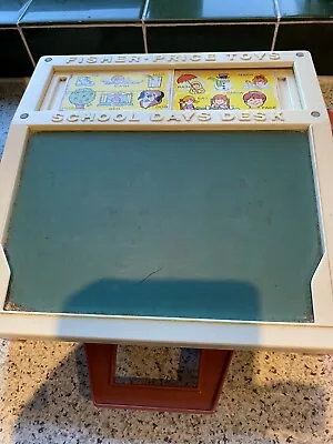 Buy Vintage Fisher Price School Days Desk 1972 With Magnets, Spelling & Number Cards • 15£