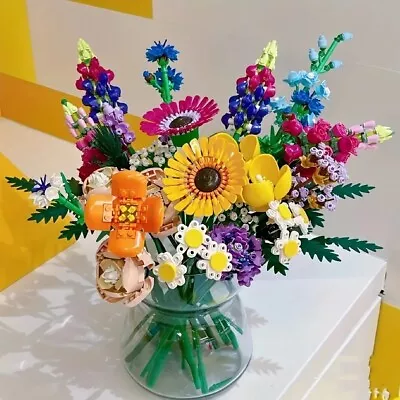Buy Building Blocks Flower Bouquet Building Set, 939PCS Flower Brick Toys Gifts New • 22.99£