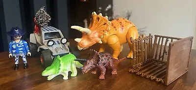 Buy Playmobil Explorers Dinosaurs 9434 Enemy Quad With Firing Net & Triceratops • 10£