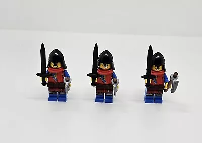 Buy LEGO LION KNIGHT CASTLE MINIFIGURE ARMY Red Scarf AXE BLACK X3 NEW (I8) • 23.99£