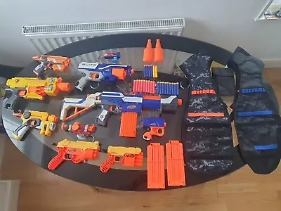 Buy Nerf Gun Bundle With 9 Guns, 2 Tactical Vests, Accessories And Bullets  • 35£