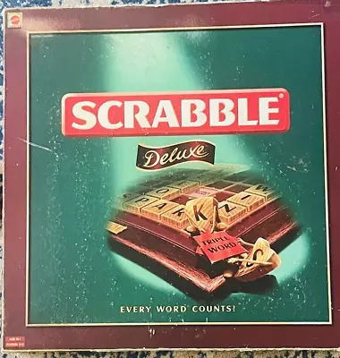 Buy Vintage Mattel Scrabble Deluxe Edition 2000 Tiles & Turntable 100% Complete • 52£