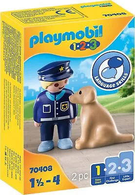 Buy PLAYMOBIL 1.2.3 70408 Police Officer With Dog, For Children Ages 1.5 - 4 • 9.44£