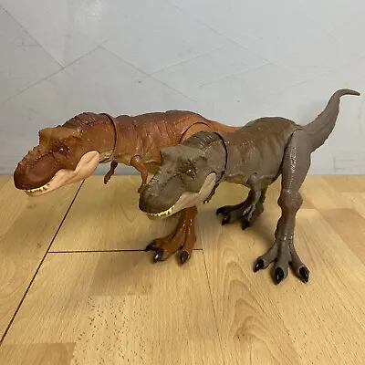 Buy Jurassic World Tyrannosaurus Rex Dinosaur Figures X2 Pair T Rex Mattel 2017 • 24.99£