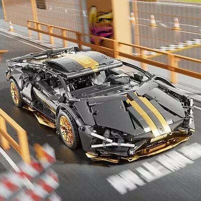 Buy Building Blocks Technic Race Car Block Set Gold Plated Lamborghini New Sealed • 33.99£