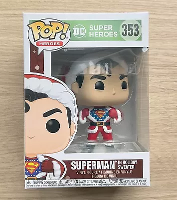 Buy Funko Pop DC Heroes Superman In Holiday Sweater #353 + Free Protector • 9.99£