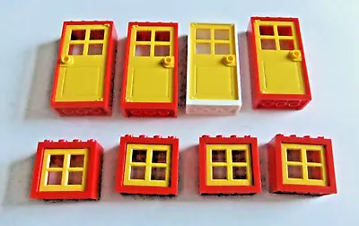 Buy LEGO 8 Large Windows And Doors With Frames  - Yellow And Red • 1.99£