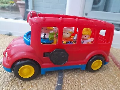 Buy Vintage  Fisher Price Little People Red School Bus ( Musical  & Sounds)4 Figures • 9.50£