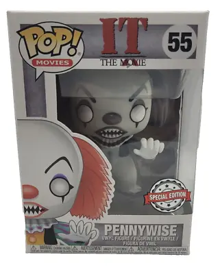 Buy PENNYWISE IT The Movie FUNKO POP #55 BLACK & WHITE EXCLUSIVE BOXED IN PROTECTOR • 33.99£