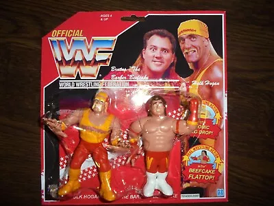 Buy Wwf Hasbro Figures Hulk Hogan Brutus Wwf Hasbro Moc Custom Carded On Card • 49.95£
