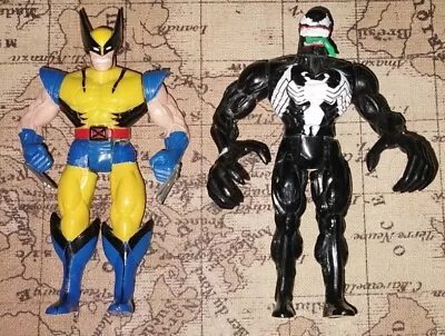 Buy Vintage ToyBiz Marvel Wolverine And Venom Heavy Hitters Action Figures 1996 • 17.99£