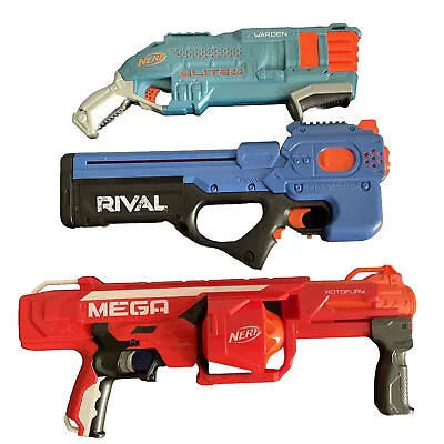 Buy 3x Nerf Gun Bundle Rotofury Rival MXX 1200 Elite 2.0 Warden • 29.99£