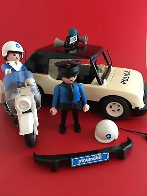 Buy Playmobil Vintage Police Car 1976 Plus Police Bike With 2 Figures • 7.99£