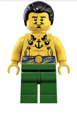 Buy LEGO® Ideas 21322 Tattoo Minifigure Pirate Idea072 Pirates Barracuda Bay NEW • 6.48£