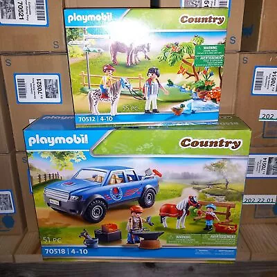 Buy Playmobil 70512 / 70518 Country Pony Farm Pony Ride & Mobile Farrier RRP £59.98 • 27.95£