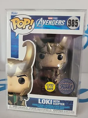 Buy Funko Pop Marvel Avengers #985 Loki With Scepter Glow In The Dark + Protector  • 24.99£