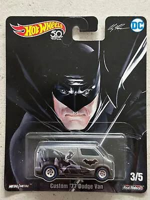 Buy 2017 Hot Wheels DC Alex Ross CUSTOM 77 DODGE VAN Batman Real Riders Car Culture • 24.99£