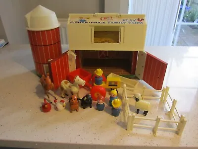 Buy Vintage Fisher Price Farm With Figures Animals Accessories Working Moo • 30£