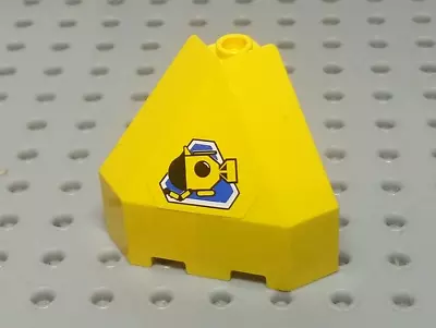 Buy Lego Panel 3x3x3 Corner Convex +Sticker: Submarine On Blue [30079pb05] Yellow X1 • 3.99£