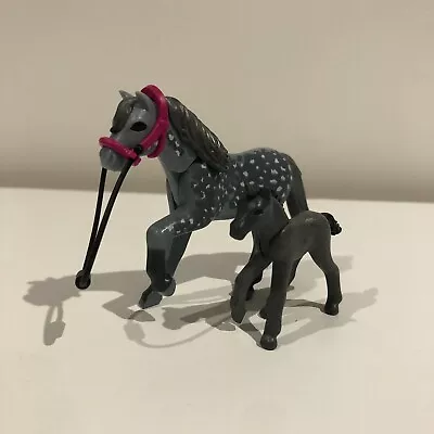 Buy Playmobil Horse Pony & Stable: Unused Rare Grey Pony & Foal • 8£