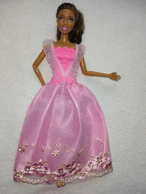 Buy Barbie Dolls Dress Princess Pink Glitter Wedding Dress Ball Gown K38 Wedding • 9.21£