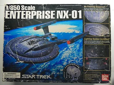 Buy Star Trek Bandai 1/850 Enterprise NX-01 Pre-Painted Light-Up Kit BNIB 2003 Japan • 145£