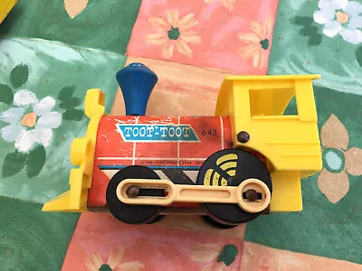 Buy VINTAGE FISHER- PRICE TOOT TOOT TRAIN TOY - 1964 Wooden Body No. 643 • 3.99£