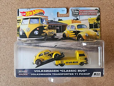 Buy Hot Wheels Premium - Team Transport Volkswagen Classic Bug T1 Transporter Pickup • 49.50£