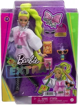 Buy Mattel Barbie Extra Neon Green Hair Doll, Oversized T-Shirt & Leggings, Animal, 3+ • 21.51£