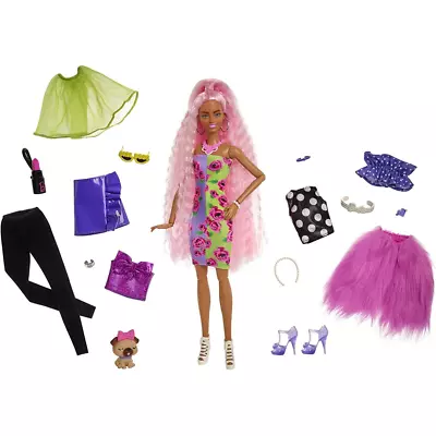 Buy Barbie Extra Doll With Clothes And Accessories Pink Long Hair By Mattel • 29.99£