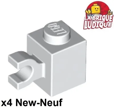 Buy LEGO 4x Brick Brick Modified 1x1 Horizontal Clip Clip White/White 60476 NEW • 1.11£