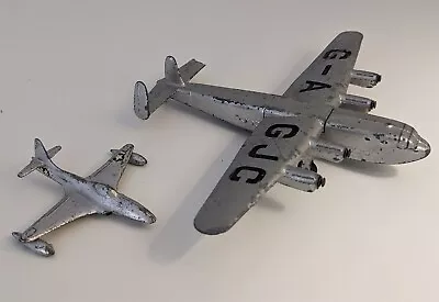Buy 2 Vintage 50s Dinky Toys Meccano Ltd Planes Auro York Airliner & Shooting Star • 5£