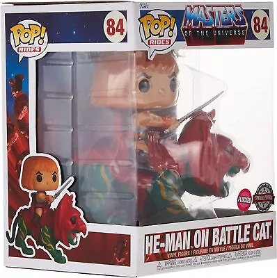 Buy Funko Pop Rides | Masters Of The Universe | He-Man On Battle Cat #84 | Flocked • 27.99£