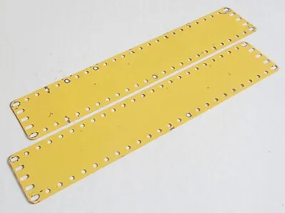 Buy 2 Meccano 5 X 25 Hole Flexible Metal Plates Part 197 English Yellow Stamped MMIE • 6£