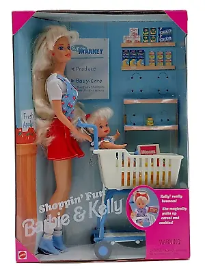 Buy 1995 Shopping Fun Barbie & Kelly 2 Doll Set / Mattel 15756, Unused, Original Packaging • 51.93£