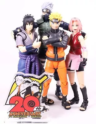 Buy Bandai S.H.Figuarts Naruto Sasuke Sakura Kakashi Action Figure Set W/20th Plate • 206.64£