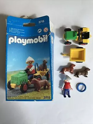Buy PLAYMOBIL 3715 Tractor Farmer Boy Dogs • 8.99£