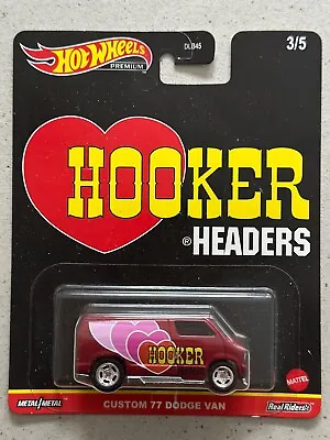 Buy 2020 Hot Wheels Speed Shop Garage CUSTOM 77 DODGE VAN Hooker Headers Real Riders • 19.99£