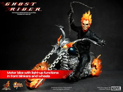 Buy Hot Toys 1/6 Ghost Rider Mms133 Johnny Blaze & Hell Cycle Masterpiece Figure • 749.99£