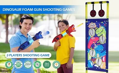 Buy Dinosaur Shooting Games Air Toy Guns & Target With Foam Balls & Bullets • 54.99£