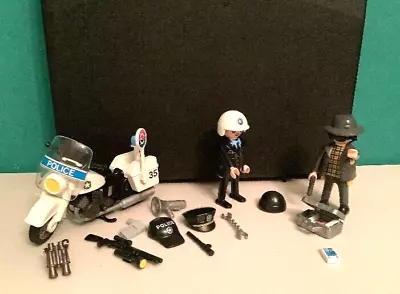Buy PLAYMOBIL Police Motorcycle And Criminal Robber Capture 5891 In Carry Case • 7.89£