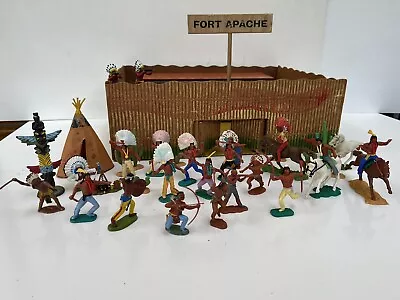 Buy Vontage 60s Cavalry Fort Timpo Britains Cowboys Red Indians Horses Mexicans • 40£