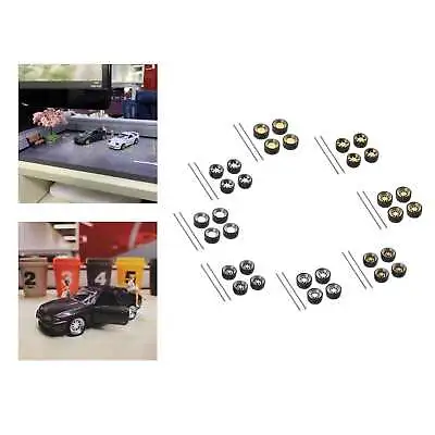Buy 1/64 Diecast On-Road Model Car Wheel & Tyre Set Accessories For Hot Wheel • 11.83£