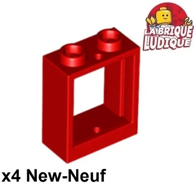 Buy LEGO 4x Window Frame 1x2x2 Flat Front Red/Red 60592 New • 2.69£