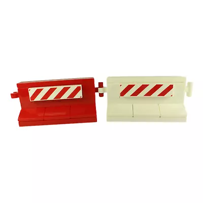 Buy LEGO City Road Base Plate Traffic Safety Barriers For Car Minifigure Red White • 3.49£