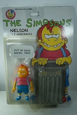 Buy Mattel The Simpsons Bully Nelson Figure Card Dustbin MOC 1990 NEW ! • 28.95£