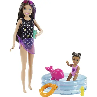 Buy Barbie Skipper Babysitters Inc Dolls Paddling Pool Set New Kids Childrens • 21.99£